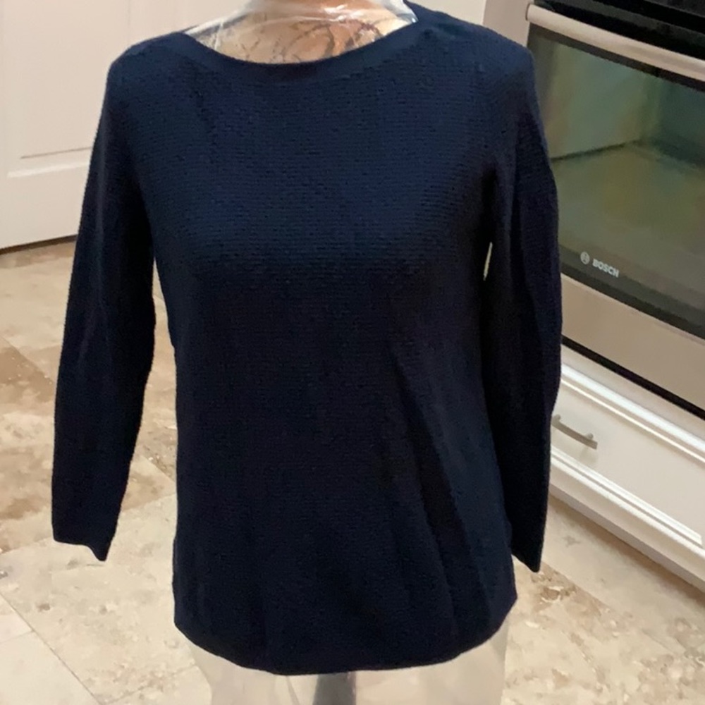 Talbots Navy Ballet-Neck Sweater